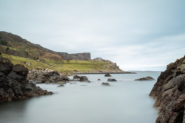 Fototapeta na wymiar Scenic view from Murlough Bay towards Fair Head, Country Antrim, Northern Island