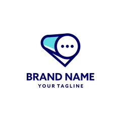 paper chat logo vector