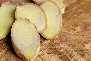 Ginger root which is used for cooking in Asia