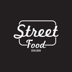 Fototapeta na wymiar Street Food handwriting Template design isolated background for restaurant, cafe, bar.
