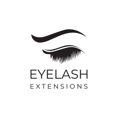 Beautiful and luxurious and modern woman's eyelashes and eyebrows logo design. Logo for business, beauty salon, makeup, eyelash shop.