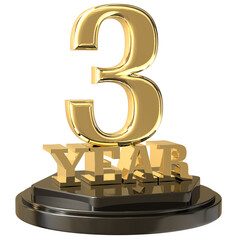 Happy Anniversary 3D Gold