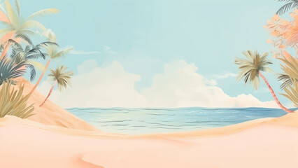 beach background illustration  Generative AI