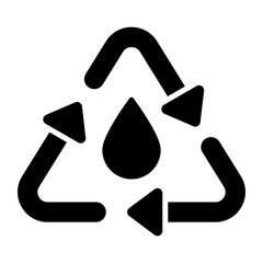 Water drop with recycling sign denoting concept vector of water recycling, premium icon design