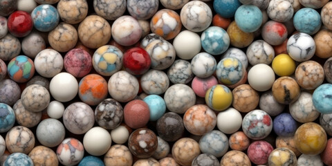 Fototapeta na wymiar Ensemble de boules de marbres colorées