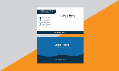 purple business card design. modern wavy theme, double sided business card design