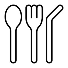 Reusable utensils vector design in modern style, isolated on white background