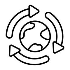 World globe with recycling arrows showing concept icon of eco recycling, easy to use vector