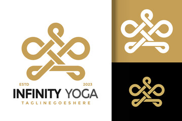 Infinity Yoga logo vector icon illustration