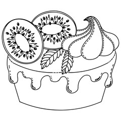 Vector dessert for coloring book for adult and kids