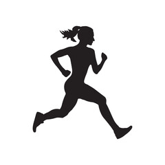 Fototapeta na wymiar A jogging girl silhouette vector art