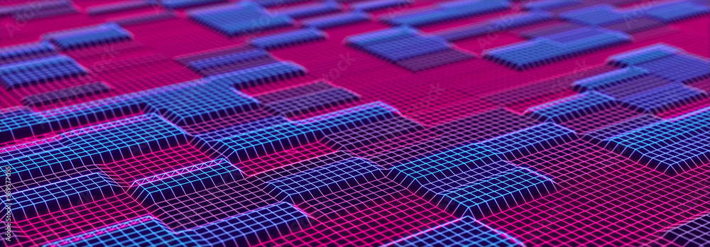 Poster abstract illustration with connected dots and lines. digital network background. the concept of scie