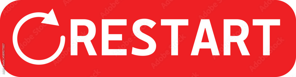 Poster restart button on white background. restart button for restarting computer symbol. refresh and reboo
