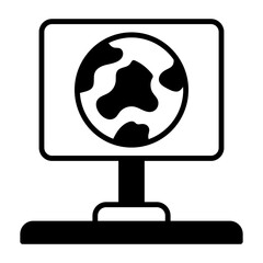 World globe on advertisement board denoting vector design of ecology advertisement in modern style, world earth day icon