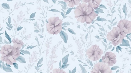 A background with a delicate watercolor floral pattern in pastel hues, perfect for wedding invitations or greeting cards, illustration, wall paper art, Generative AI.