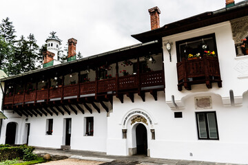 The entrance leading to the Old Church of the Sinaia Monastery. Romania.