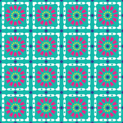 Abstract Retro Quilt Design Seamless Vector Design Trendy Fashion Colors Perfect for Allover Fabric Print or Wrapping Paper