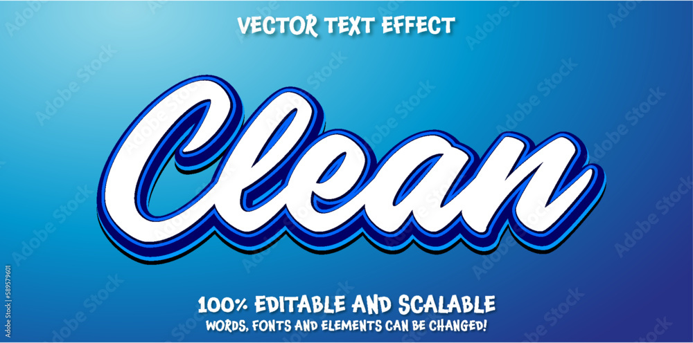 Poster clean text effect template with abstract background use for business brand and logo.