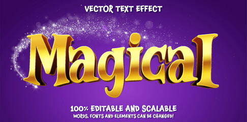 Editable text effect, magical text style