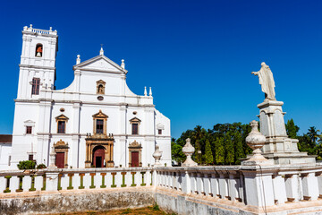 Exterior of the Sé Catedral de Santa Catarina in Goa Velha, Panjim, Goa, India, Asia