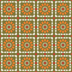 Abstract Retro Quilt Design Seamless Vector Design Trendy Fashion Colors Perfect for Allover Fabric Print or Wrapping Paper