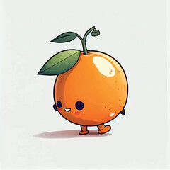 cute Mandarin fruit character, cartoon, children book style, artistic, theme print design, for t-shirt print and case, Illustrator
