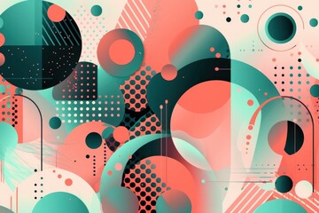 Obraz premium Abstract geometric background with circles and lines. Futuristic technology style, Generative Ai