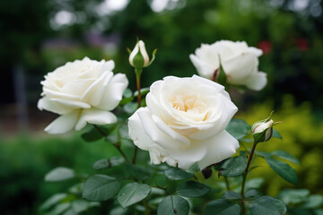 Beautiful  white garden roses