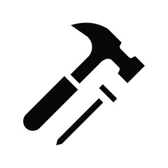 hammer solid icon illustration vector graphic 