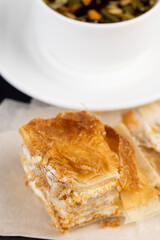 multi-layered cake using a large amount of sweet cream