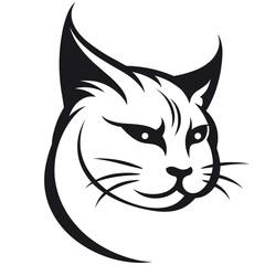 Fototapeta na wymiar Minimalist modern cat logo. Tricky cat icon. Simple cat vector icon.
