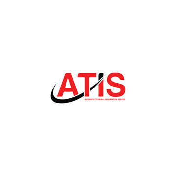 A T I S retro vintage simple rhombus FOUR 3 letter combination black red alphabet company logo design vector icon template