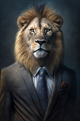 lion in a business suit