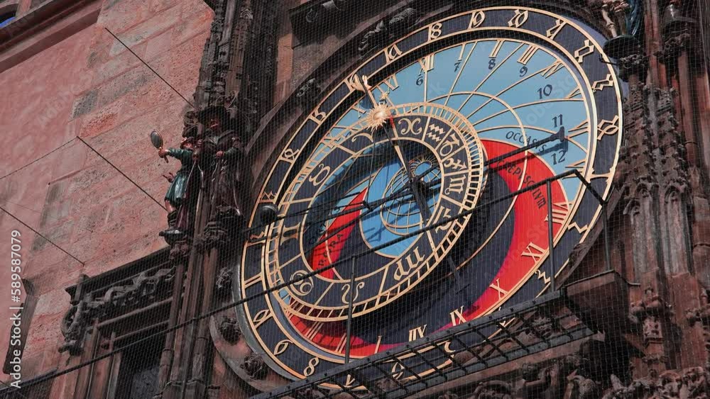 Wall mural the medieval astronomical clock in the old town square in prague, czechia