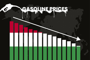 Decreasing of gasoline price in Hungary change and volatility in fuel prices