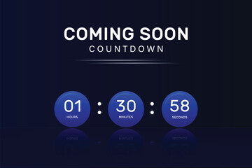 Vector coming soon time countdown banner design.