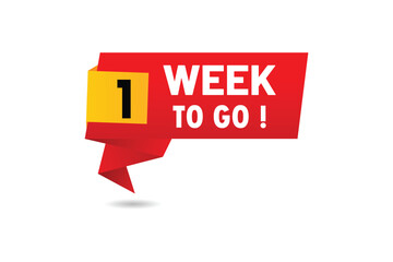 Vector 1 week to go banner design template
