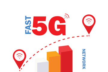 Vector fast network 5g internet vector design.

