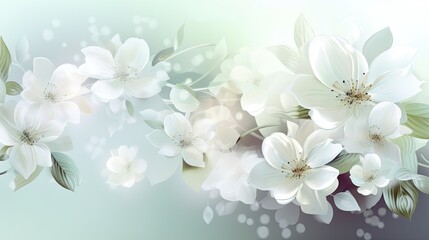 Beautiful White Flower Background - Perfect for Wedding Cards, Spring Holidays and Other Gift Designs: Generative AI
