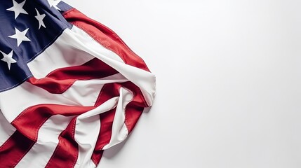 American flag on white, 4th of July, Abstract holiday background. Generative AI.