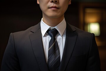 Businessman Striking a Stylish Look in Casual Attire: A Close-Up of a Gentleman in Suit and Necktie. Generative AI