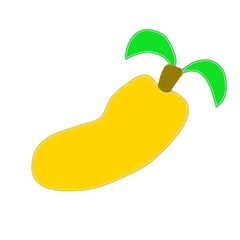 illustration of a bright yellow mango image using PNG format