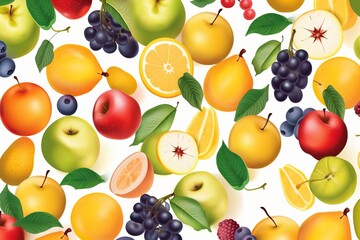 Seamless pattern fruit illustration