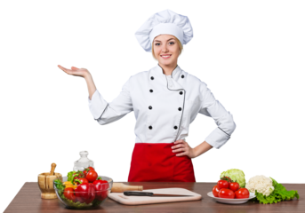 Young beautiful woman Cooking in kitchen