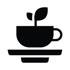 matcha tea solid icon illustration vector graphic