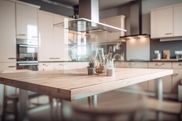 Obraz na płótnie Canvas Modern kitchen interior | Luxury home showcase kitchen | Modern Farmhouse Kitchen | Bright kitchen with industrial and minimal finishes | minimalistic interior design kitchen, Generative AI