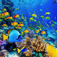 Fototapeta na wymiar Magnificent underwater world in tropical ocean.