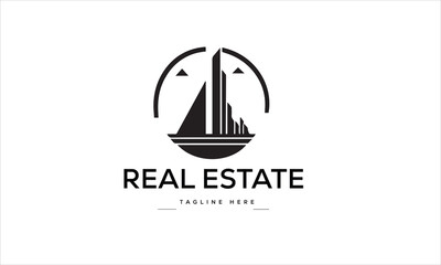 Modern  luxury city real estate logo vector illustration template Design 