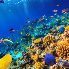 Obraz na płótnie Canvas Magnificent underwater world in tropical ocean.