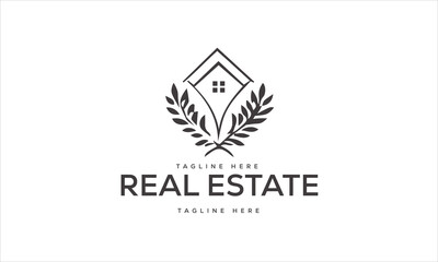 Clean and fresh Real Estate Logo Design | Simple Nurture Building concept 